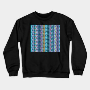 Blue triangles and stripes pattern Crewneck Sweatshirt